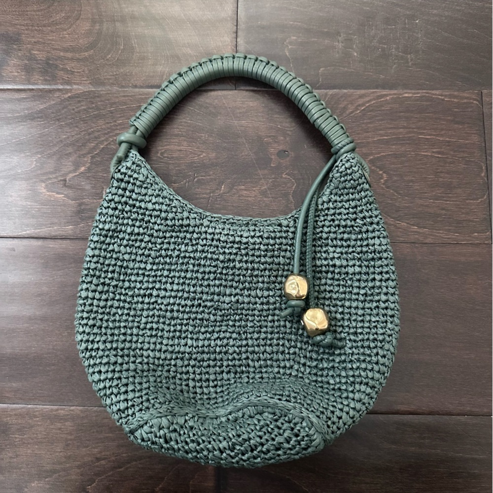 Madewell nwot The Camren‎ Mini Bag foraged green straw bag - Picture 7 of 12
